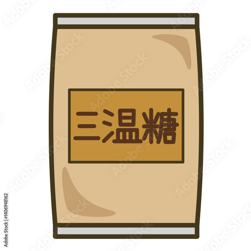 袋に入った三温糖のシンプルなイラスト