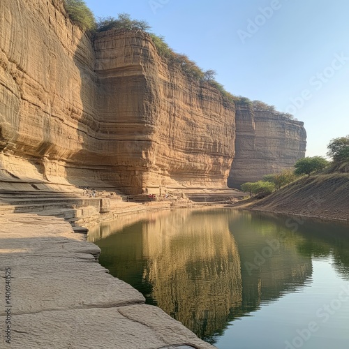 A stunning view of historical temples highlights ancient architecture and cultural heritage through intricate stone designs