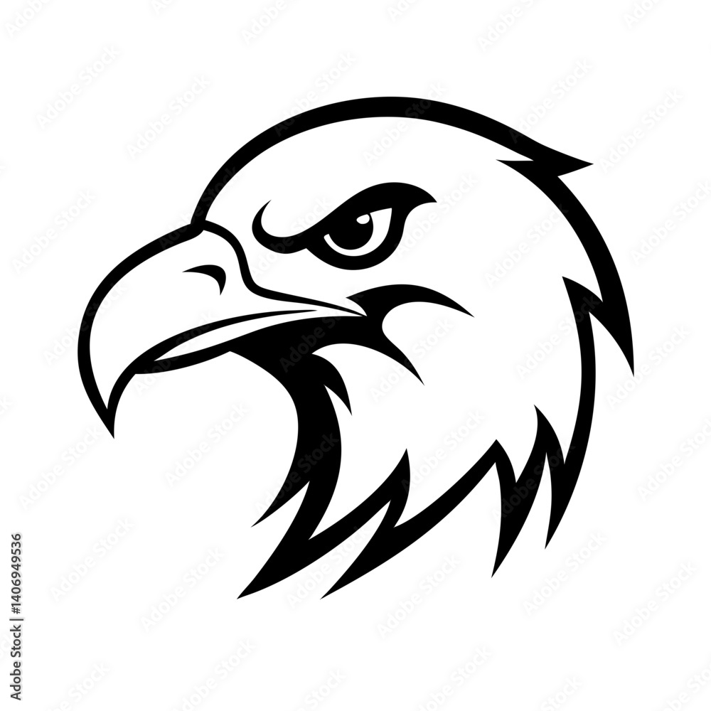Obraz premium Wild bald eagle head vector illustration