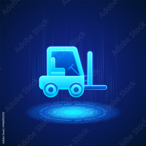 Efficient Forklift Icon: A forklift symbolizing industrial efficiency, material handling, and warehouse logistics. Ideal for content related to supply chain management, warehouses, and heavy machinery