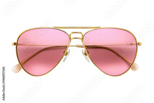 Isolated Pink Aviator Sunglasses