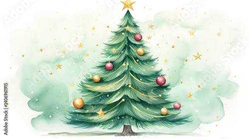 ornaments hand drawn christmas tree