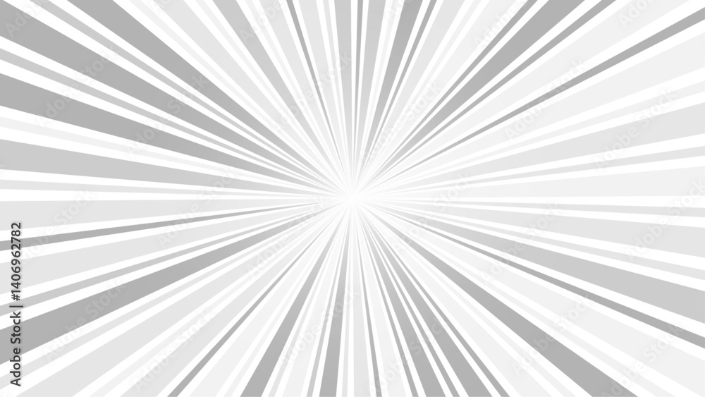 Obraz premium Abstract gray sun rays vector background illustration.