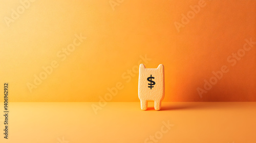 Stylized Gold Dollar Sign on Stand - Financial Symbol
