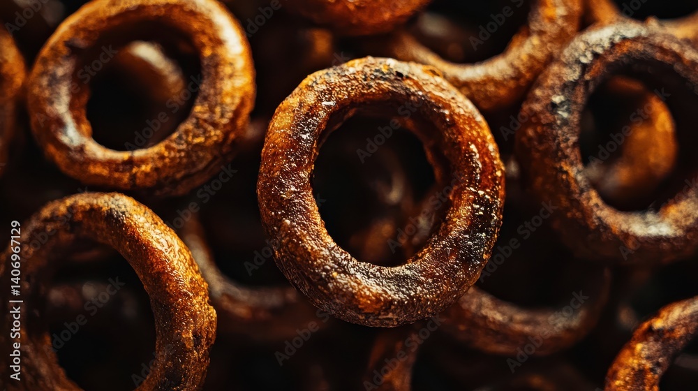 Close-Up View of Deep Fried Sweet Snack with Dark Crispy Texture Close-Up View of Deep Fried Sweet Snack with Dark Crispy Texture
