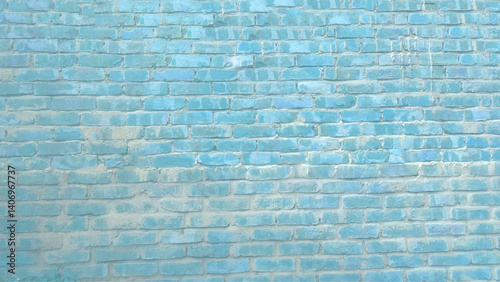 Blue brick wall background.