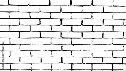 Vintage whitewashed plastered old brick wall textured background.