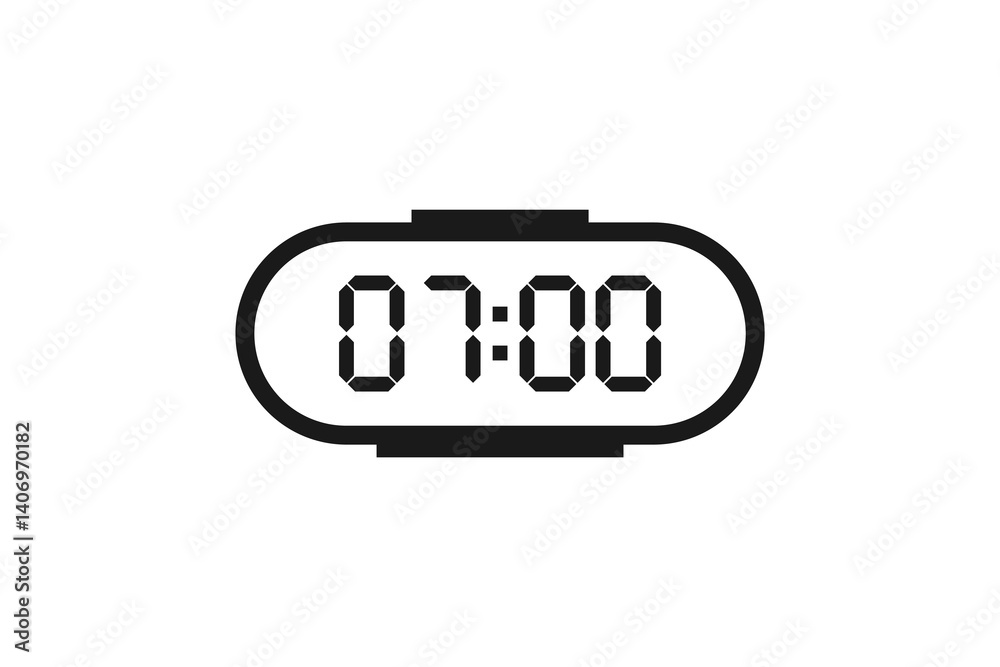 digital clock morning icon line digital clock morning icon line