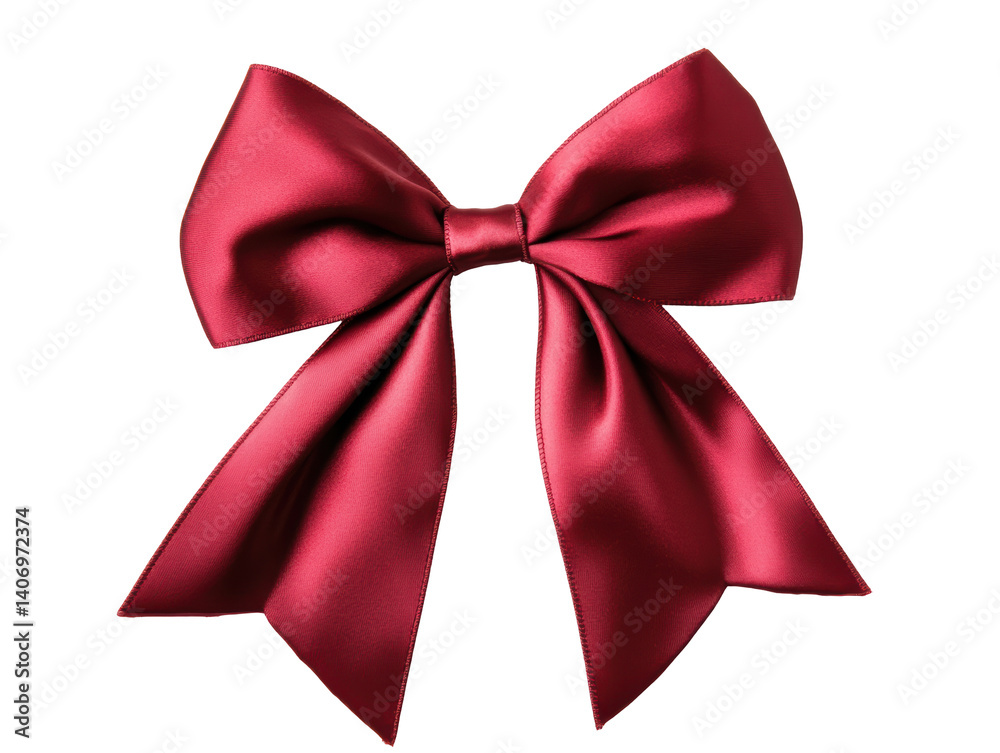 Isolated Red Satin Ribbon Bow Isolated Red Satin Ribbon Bow
