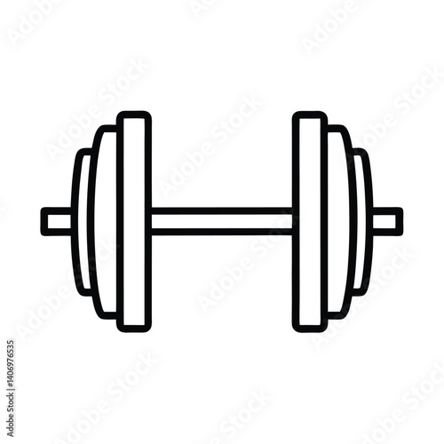 Outline of Barbells on white background