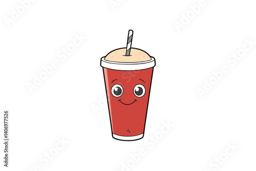 vector illustration of a glass of cola