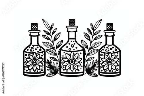 wine bottle and glass