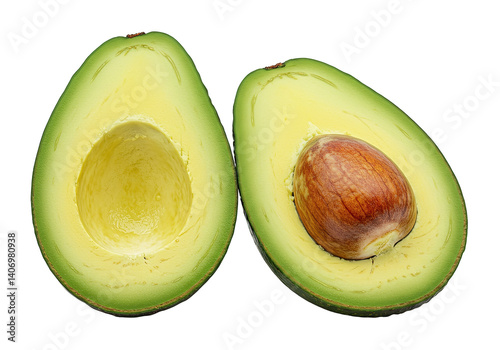 Halved Avocado Fruit, Ripe, Green, Seed, Healthy, Food, Fresh, Organic, Delicious