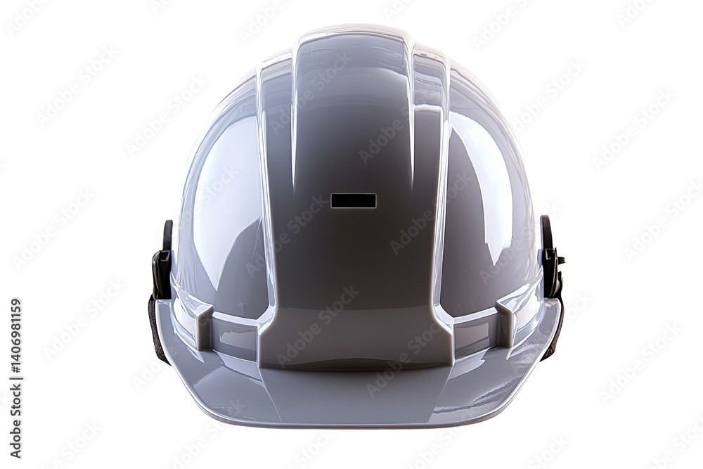 Fototapeta premium A white hard hat is showcased with clean lines. A transparent background gives focus to the hat. It is simple, yet detailed