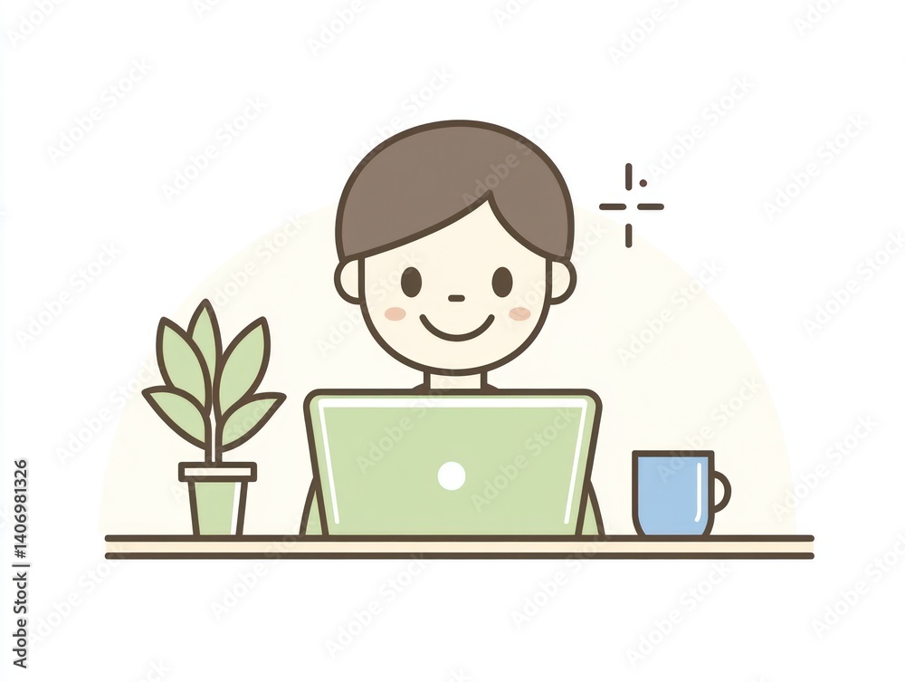 Child working on laptop, home office scene, possible stock photo Child working on laptop, home office scene, possible stock photo