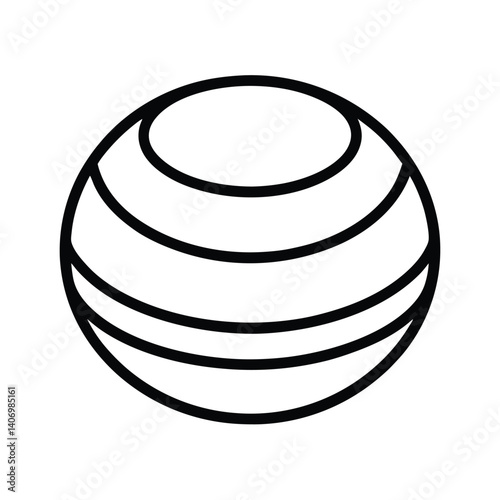 Outline of Bosu ball on white background