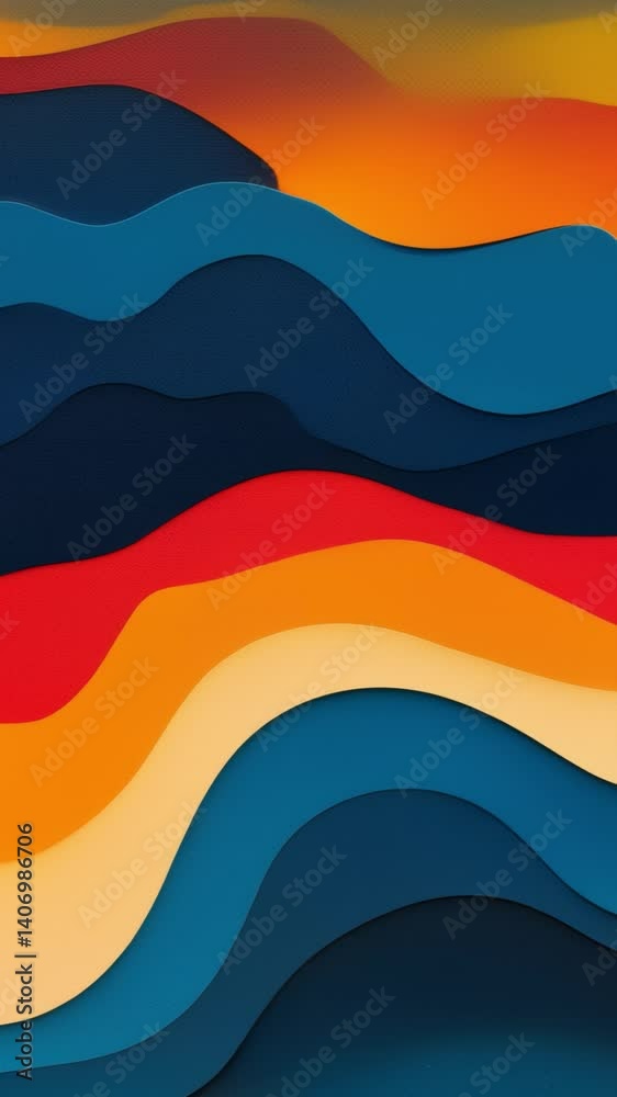 Abstract background and combine colors of Midnight Blue, Mustard Yellow, Brick Red with waves Abstract background and combine colors of Midnight Blue, Mustard Yellow, Brick Red with waves