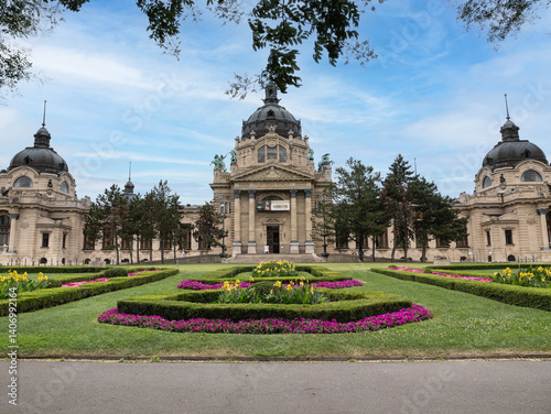 Photography Architectural Thermal Marvel in Budapest, Facade of The Széchenyi Baths - Hungar