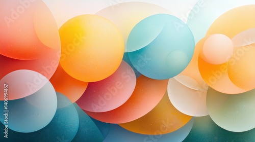 Colorful abstract composition featuring overlapping circles in various shades with a soft and smooth finish