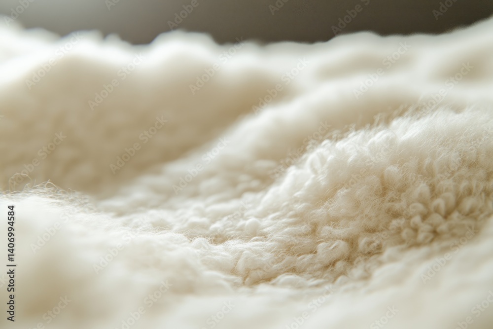 Close-up of soft, fluffy, light beige sheepskin or wool texture. Close-up of soft, fluffy, light beige sheepskin or wool texture.