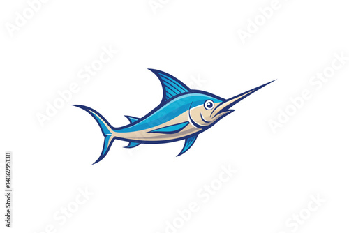 blue shark vector illustration