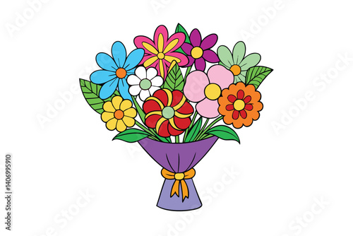 cartoon flower bouquet