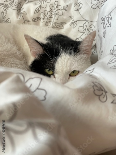 4K cat lying on the bed