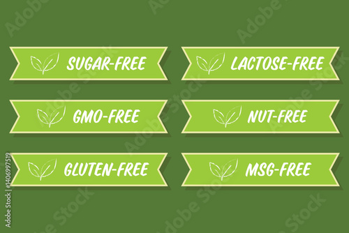 Set of green Labels templates 2