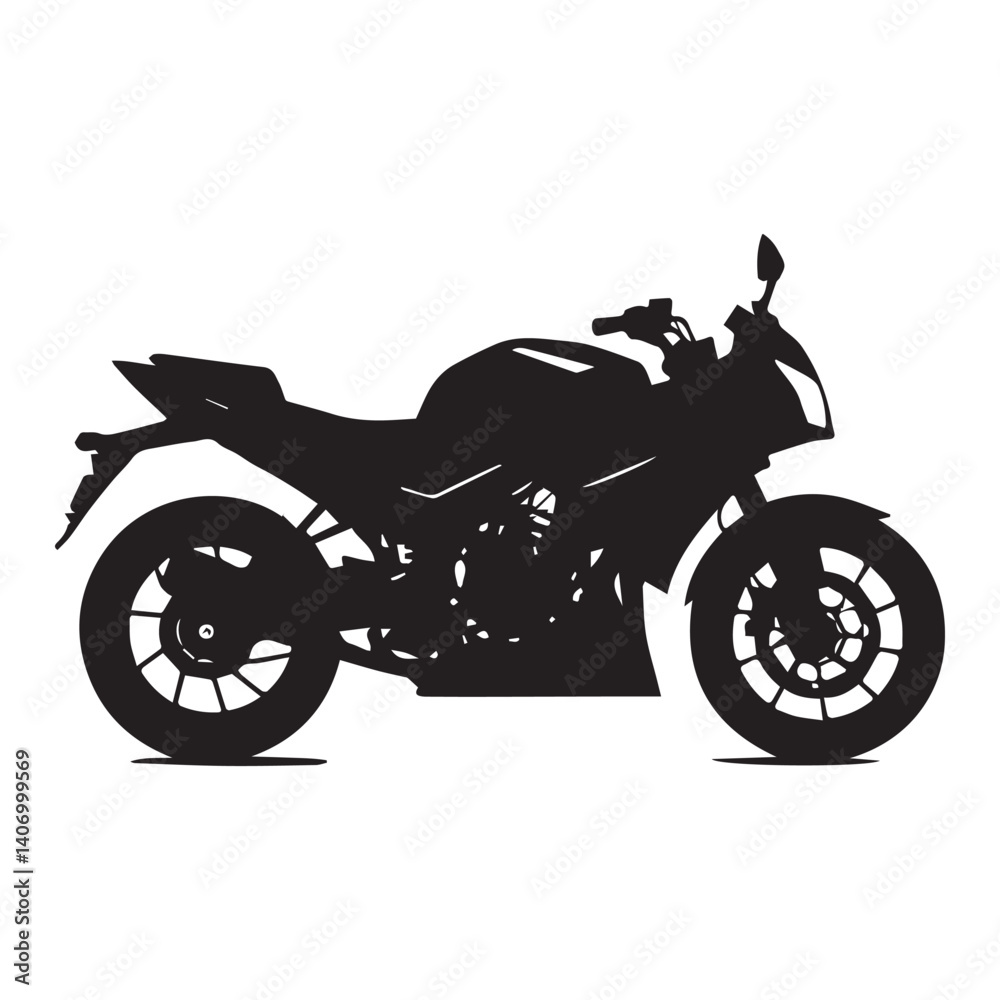 Fototapeta premium Motorcycle motorbike silhouette vector White Background.