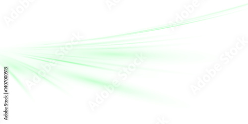 Vibrant green swirls of fresh wind with shimmering leaves, glowing neon lines, and sparkling glitter. A futuristic light trail with dynamic, swirling neon green waves and radiant energy in PNG format.