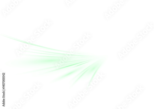 Vibrant green swirls of fresh wind with shimmering leaves, glowing neon lines, and sparkling glitter. A futuristic light trail with dynamic, swirling neon green waves and radiant energy in PNG format.