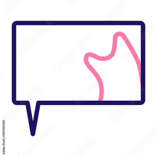 Curious Chat Vector Line Two Colors Icon Design