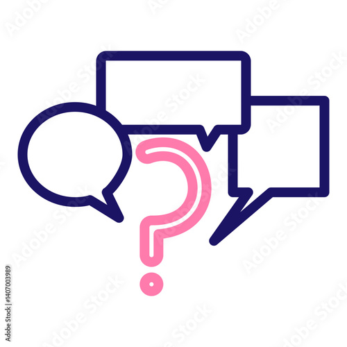 Discussion Question Vector Line Two Colors Icon Design