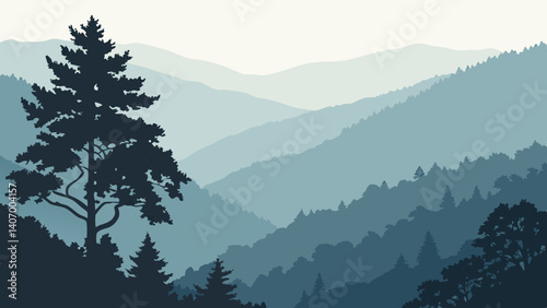 Abstract artwork of Great Smoky Mountains' mist – Tennessee/North Carolina, USA
