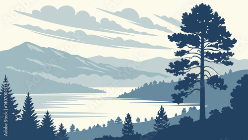 Morning fog over Lake Tahoe and the Sierra Nevada – California/Nevada, USA
