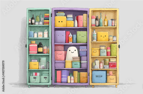 Whimsical Storage: A Colorful Shelving Unit