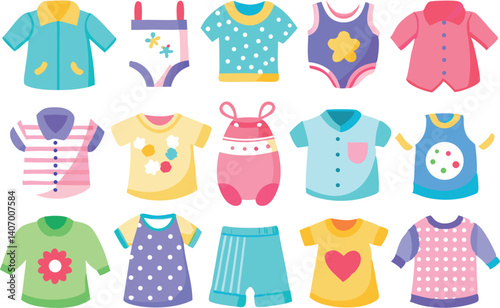 Colorful Baby Clothes Set – Cute Cartoon Onesies, Rompers, and Outfits for Kids and Newborns