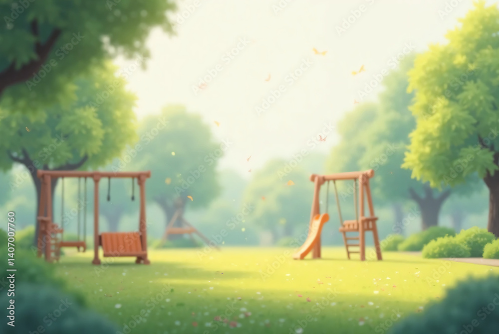 Fototapeta premium Turf park background. Outdoor. Background material, blur.
