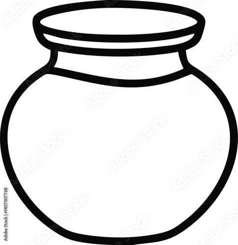 empty_glass_jar, glass_container, simple_outline_illustration, minimal_black_and_white_design

