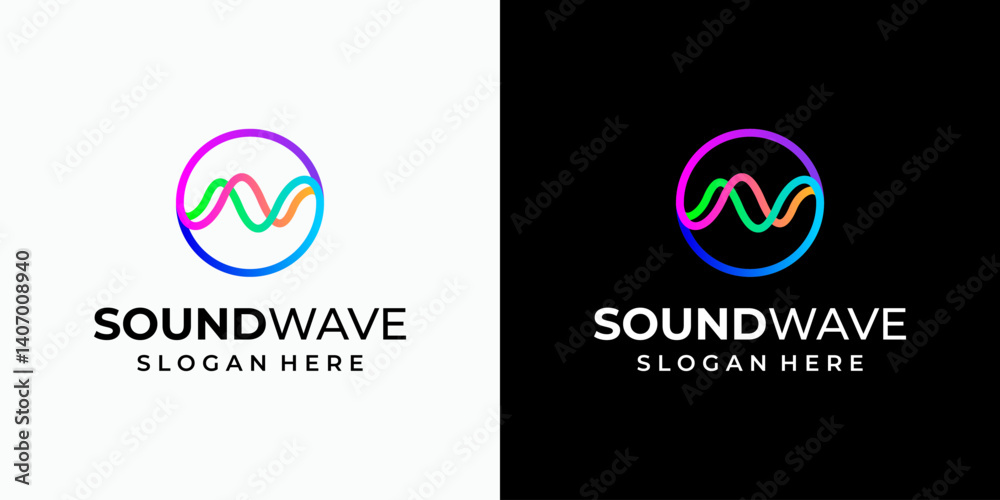 Vector logo design of two unified wave lines in a circle shape with a modern, simple, clean and abstract style. Vector logo design of two unified wave lines in a circle shape with a modern, simple, clean and abstract style.