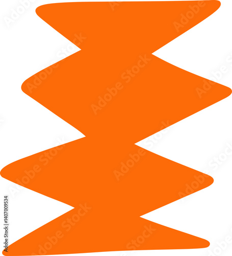 Orange Zigzag Abstract Shape