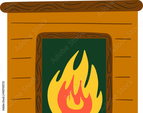 Rustic Wooden Fireplace for Winter Warmth