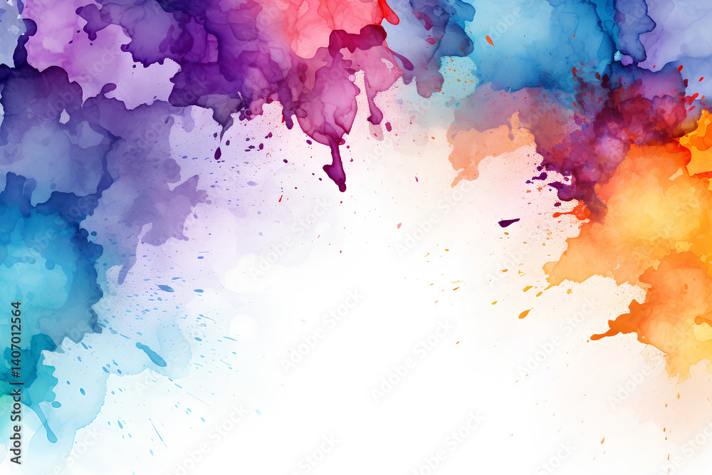 Fototapeta premium Paper Background with Big Watercolor Splashes