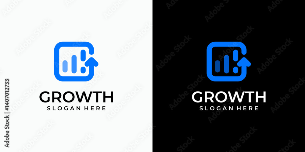 Fototapeta premium Letter G shape growth arrow vector logo design with modern, simple, clean and abstract style. Icon for business, technology and personal branding.