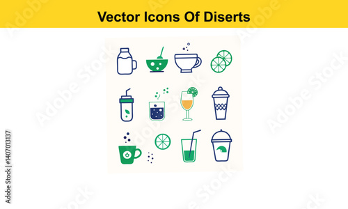 Drink thin line icons collection isolated on white background. Editable stroke Vector.