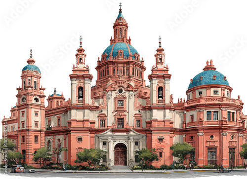 Baroque Style building - Vector Illustration