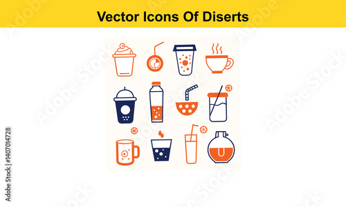 Drink thin line icons collection isolated on white background. Editable stroke Vector.