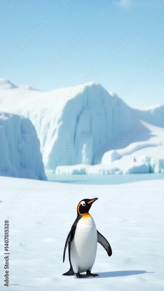 Fototapeta premium emperor penguin on snow