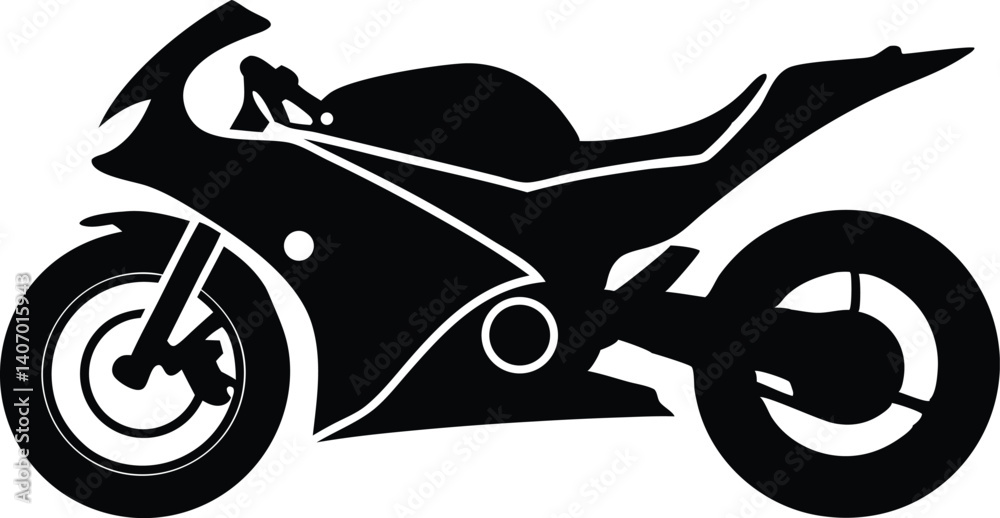 Obraz premium Motorbike illustration silhouette black vector art work