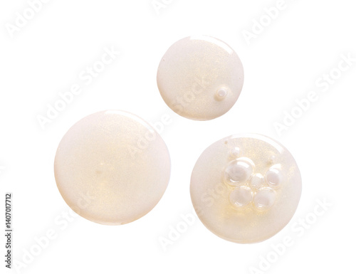 round drops gel serum on a transparent background